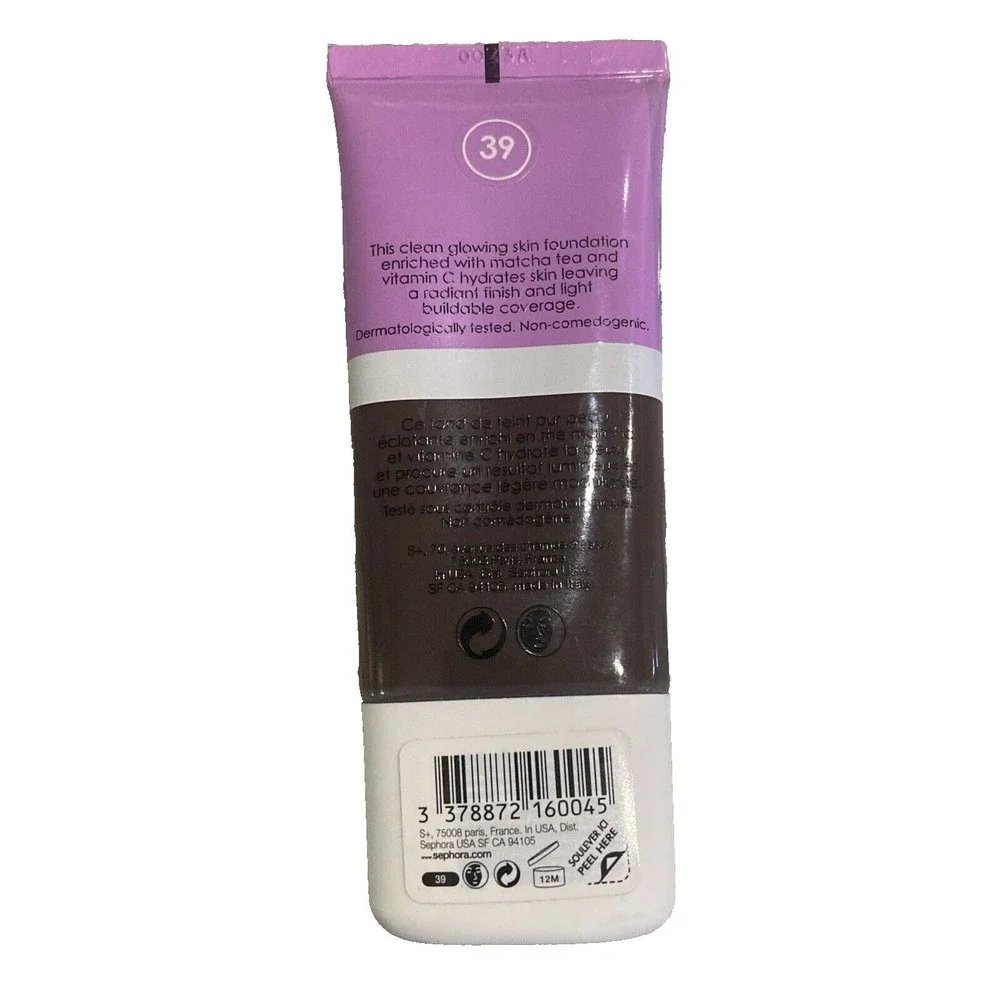 Sephora S Clean Clean Glowing Skin Foundation Shade 39 Sealed 30ml NEW